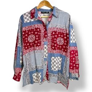 NYLINE Silk Patchwork Blouse